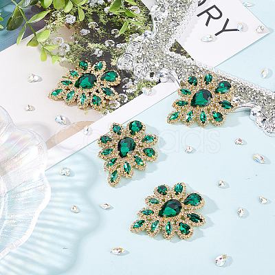Teardrop Shape Alloy Rhinestone Appliques FIND-FG0002-19B-1