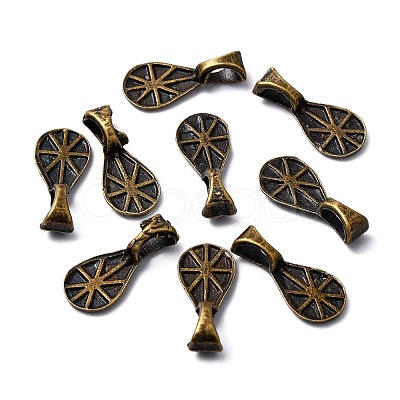 Tibetan Style Glue-on Flat Pad Bails X-TIBEP-2406-AB-FF-1
