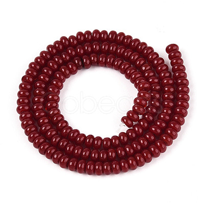 Opaque Solid Color Glass Beads Strands GLAA-ZX008-4mm-18O-1