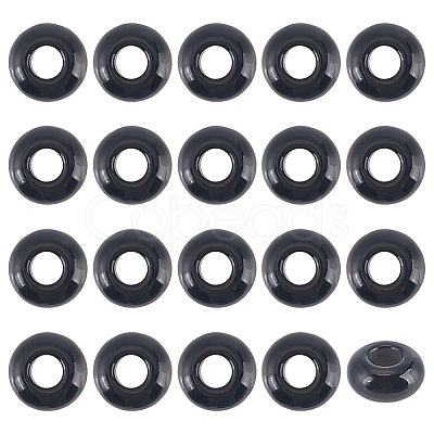 20Pcs Natural Black Onyx(Dyed & Heated) European Beads FIND-ME0003-87C-1