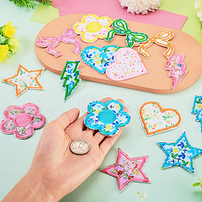 8 Bags 4 Colors  Polyester Embroider Self-adhesion Thread Iron on/Sew On Patches PATC-TA0001-51-1
