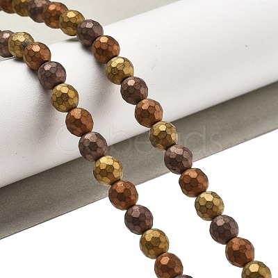 PVD Vacuum Plating Non-magnetic Synthetic Hematite Beads Strands G-F682-01B-1