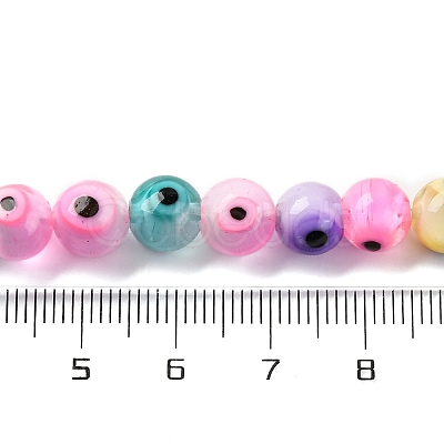 Handmade Evil Eye Lampwork Beads Strands LAMP-G164-09B-1