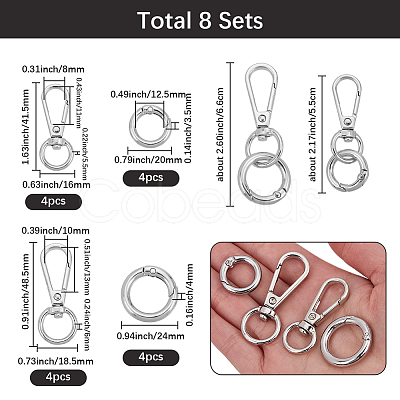 DIY Keychain Clasp Findings Kits DIY-SP0003-47P-1