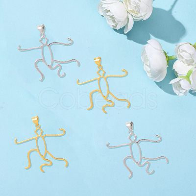 4Pcs 2 Colors Brass Pendants Cabochon Settings FIND-SC0017-24A-1