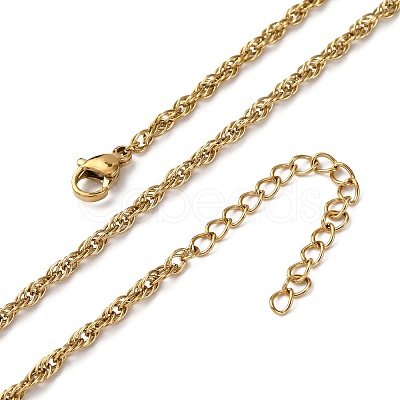 2.5MM 304 Stainless Steel Rope Chain Necklaces NJEW-T016-26G-1