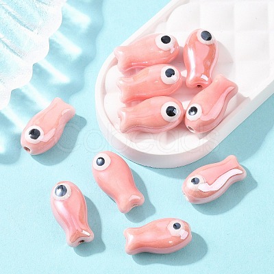 Handmade Porcelain Beads PORC-WH0019-02B-1