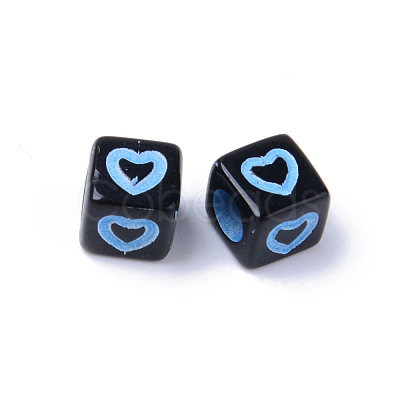 Opaque Black Acrylic European Beads MACR-S273-51B-02-1