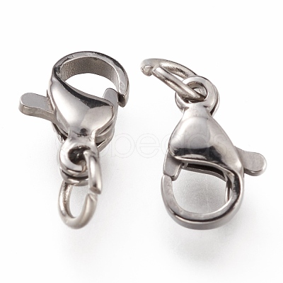 Tarnish Resistant 304 Stainless Steel Lobster Claw Clasps STAS-G240-01B-P-1