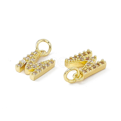 Real 18K Gold Plated Brass Micro Pave Clear Cubic Zirconia Charms KK-E068-VB452-M-1