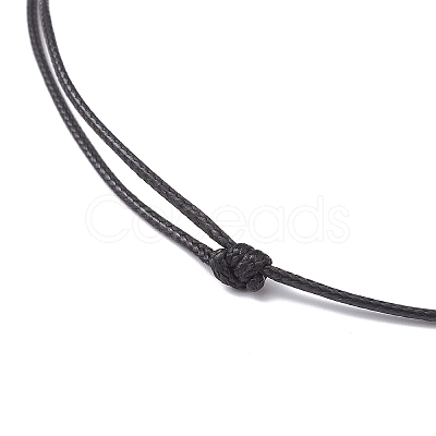 2Pcs 2 Colors Adjustable Dyed Synthetic Turquoise with Round Plastic Imitation Pearl Cross Pendant Black Waxed Polyester Cord Necklaces for Women NJEW-JN05384-1
