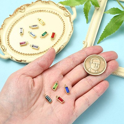 12Pcs 12 Colors Real 14K Gold Plated 304 Stainless Steel Charms STAS-CJ0002-57-1