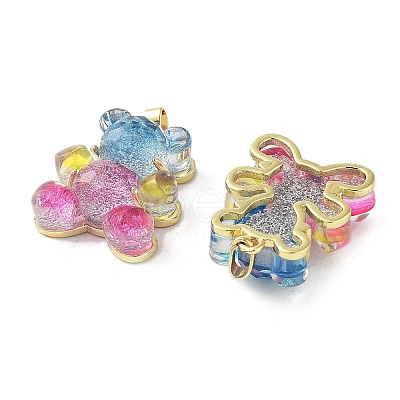 Transparent Resin Glitter Powder Pendants KK-G482-10G-1
