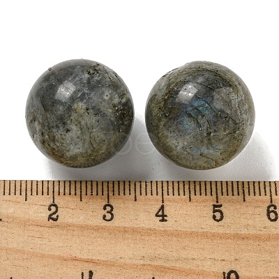 Natural Labradorite Round Ball Figurines Statues for Home Office Desktop Decoration G-P532-02A-33-1
