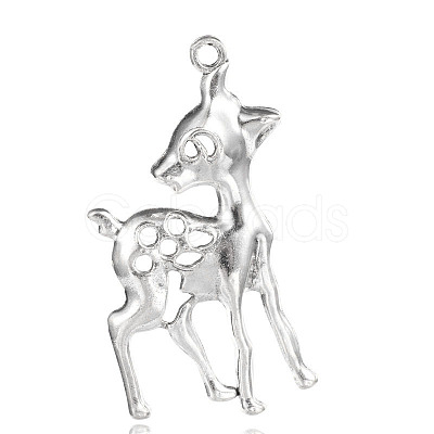Deer Tibetan Style Alloy Big Pendants TIBEP-F061-01AS-1