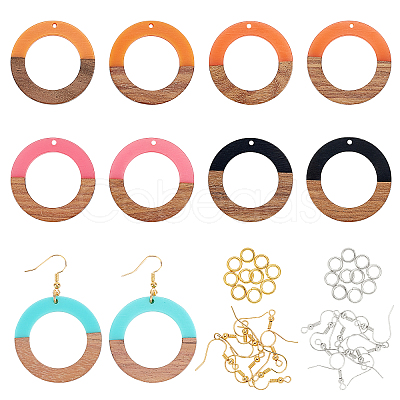 DIY 2 Colors Dangle Earring Making Kits DIY-OC0006-51-1