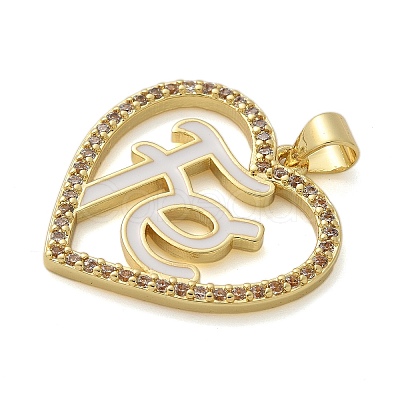 Brass Micro Pave Cubic Zirconia Pendants KK-M319-04G-1