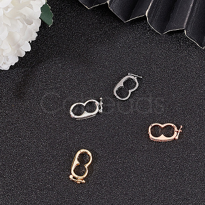 4Pcs 4 Styles Brass Micro Pave Clear Cubic Zirconia Twister Clasps ZIRC-DR0001-03-1