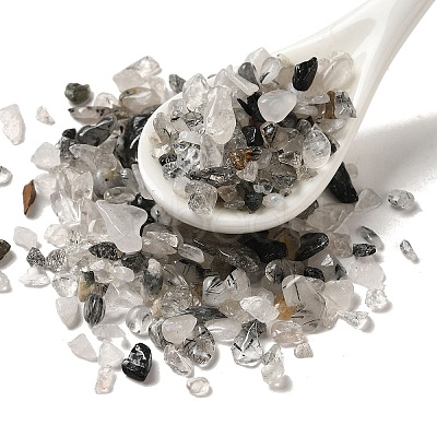 Natural Black Rutilated Quartz Beads G-O103-30-1