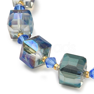 Electroplate Glass Beaded Stretch Bracelets for Women BJEW-JB11213-02-1