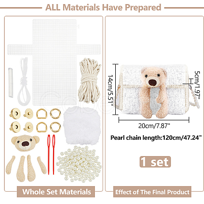 DIY Polycotton Braided Women's Crossbody Handbag Making Kits DIY-WH0349-353C-1
