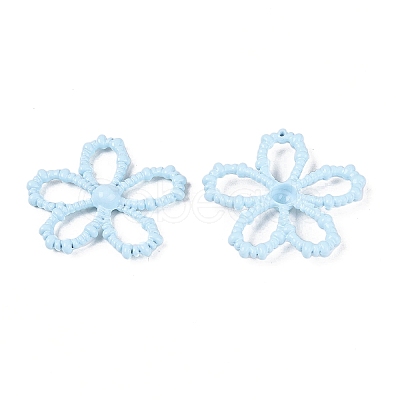 Spray Painted Alloy Flower Multi-Strand Links PALLOY-Q464-01E-1