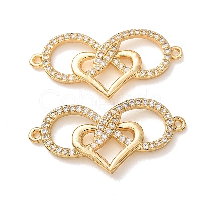Brass Micro Pave Cubic Zirconia Connector Charms CU-CBA4579-02G-F-1