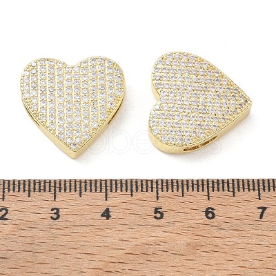 Rack Plating Brass Micro Pave Cubic Zirconia Slide Charms CU-CBA01AA-27G-1