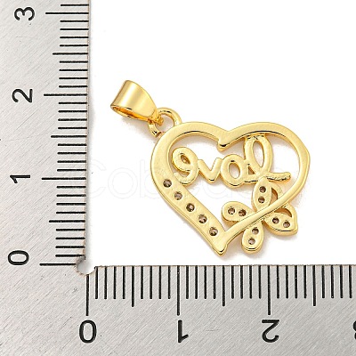 Rack Plating Brass Micro Pave Cubic Zirconia Pendants KK-B091-50B-G-1