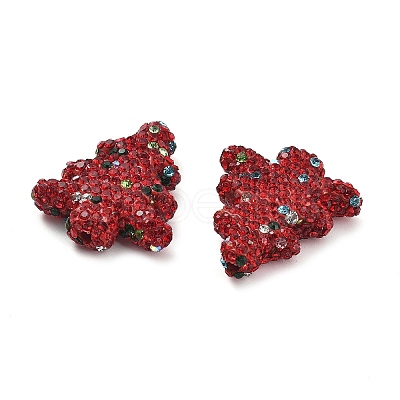 Christmas Tree Polymer Clay Rhinestone Beads CLAY-NH0001-14A-1