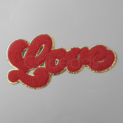 Love Towel Embroidery Cloth Iron on/Sew on Patches PATC-WH0010-18-1