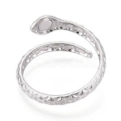 304 Stainless Steel Cuff Rings Components STAS-N113-06P-1