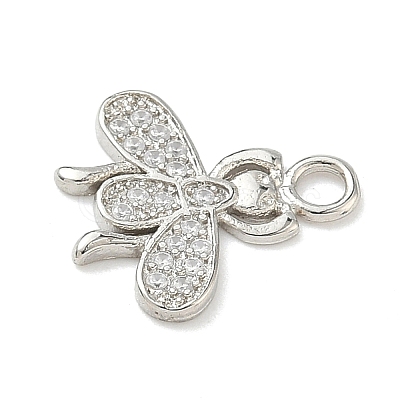Brass Micro Pave Clear Cubic Zirconia Pendants LS-KK-H528-05A-P-1