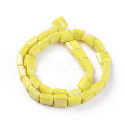 Electroplate Opaque Solid Color Glass Beads Strands EGLA-M020-06-1