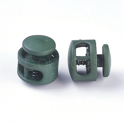 Plastic Spring Cord Locks X-FIND-WH0039-01J-1