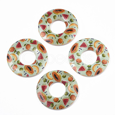 Fruit Seris Printed Wood Pendants WOOD-S045-105E-1