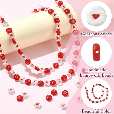 2 Strands Handmade Lampwork Beads Strands LAMP-CJ0003-18-1