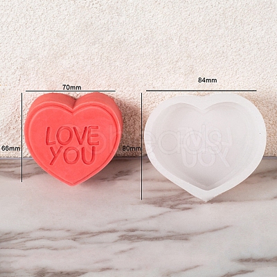 DIY Silicone Heart with Word Soap Molds PW-WG13454-10-1