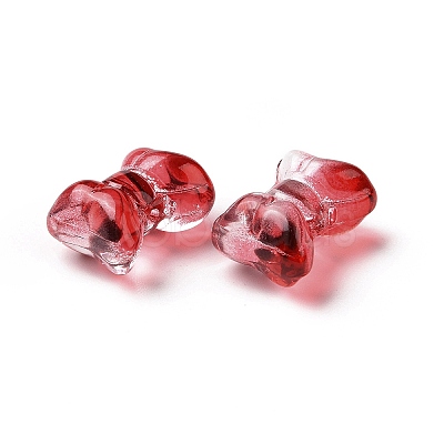 Transparent Spray Painted Glass Beads X-GLAA-I050-11-1