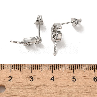 Brass Stud Earrings Findings EJEW-H128-04P-1