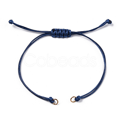 Korean Waxed Polyester Cord Braided Bracelets MAK-T010-03G-1