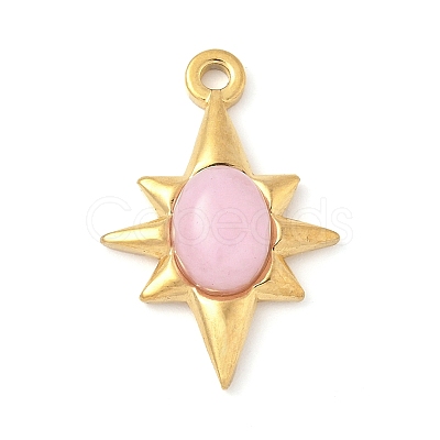 Dyed Synthetic Rose Quartz Pendants STAS-R162-05G-02-1-1