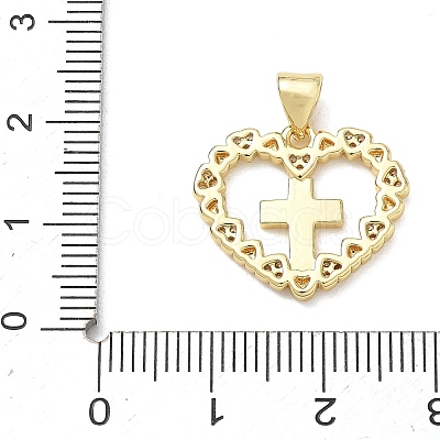 Religion Cross Brass Micro Pave Clear Cubic Zirconia Pendants CU-CBA83A6-03F-G02-1