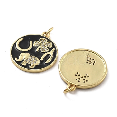 Brass Micro Pave Cubic Zirconia Pendants KK-U060-05G-1