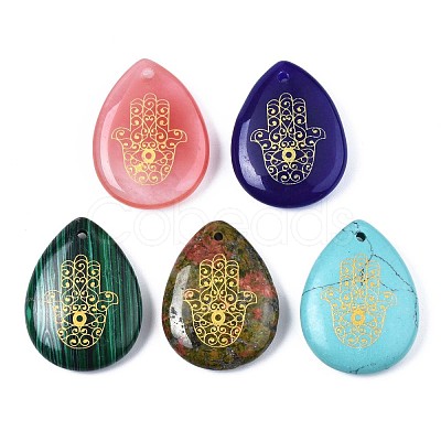 Natural & Synthetic Gemstone Pendants G-T122-73-1