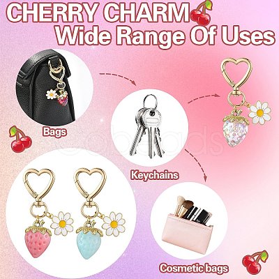 Acrylic Strawberry Pendant Decoration HJEW-SW00120-04-1