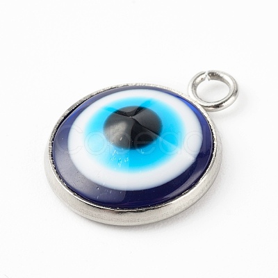 Resin Evil Eye Pendants PALLOY-JF00774-02-1