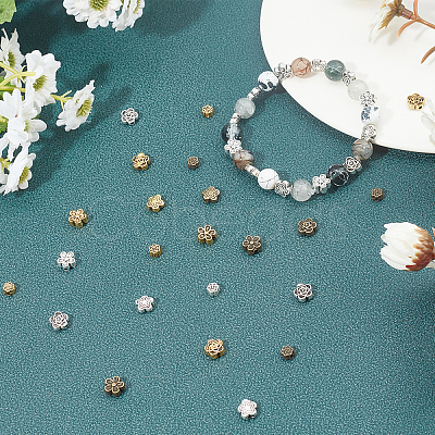 Tibetan Style Alloy Flower Beads TIBEB-PH0004-87-1