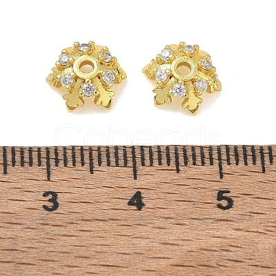 Brass Micro Pave Cubic Zirconia Bead Caps CU-CBAA9C2-08G-1