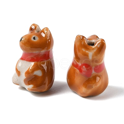 Hand-Painted Porcelain Beads PORC-R001-01B-1